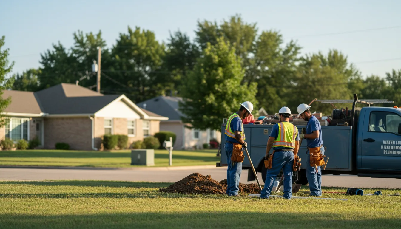 Residential water line and bathroom plumbing service in Tonkawa, OK